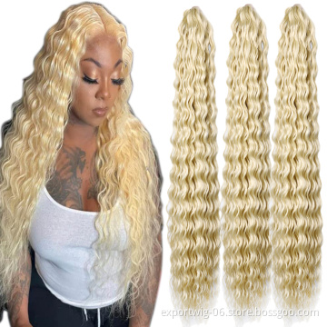 30 inch Synthetic Long Deep Wave Twist Crochet Braid Hair Extension Soft Natural Curly Deep Wavy Braiding Hair